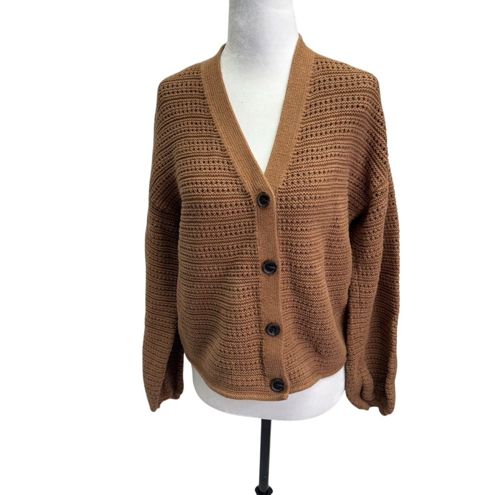 GAP 100% Cotton Cozy Brown Knit Sweater Size M - Picture 1 of 10